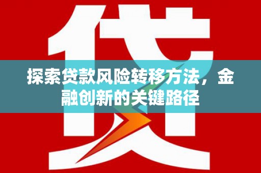 河池探索贷款风险转移方法，金融创新的关键路径
