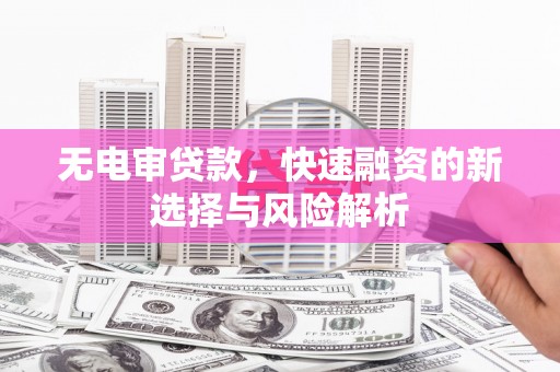 河池无电审贷款，快速融资的新选择与风险解析