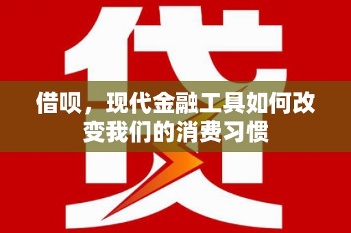 河池借呗，现代金融工具如何改变我们的消费习惯