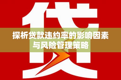 河池探析贷款违约率的影响因素与风险管理策略