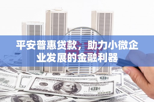 河池平安普惠贷款，助力小微企业发展的金融利器
