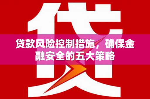 河池贷款风险控制措施，确保金融安全的五大策略