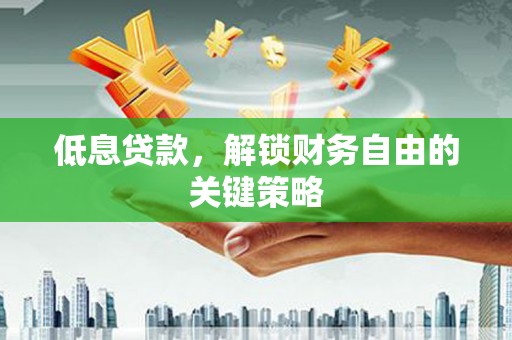 河池低息贷款，解锁财务自由的关键策略