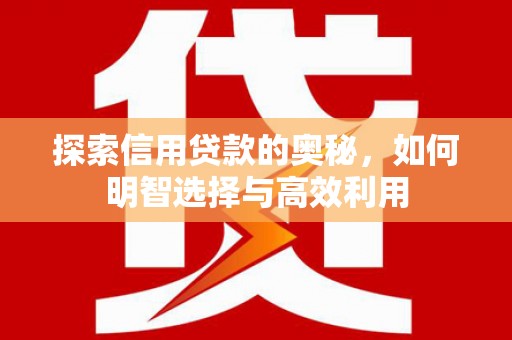 河池探索信用贷款的奥秘，如何明智选择与高效利用