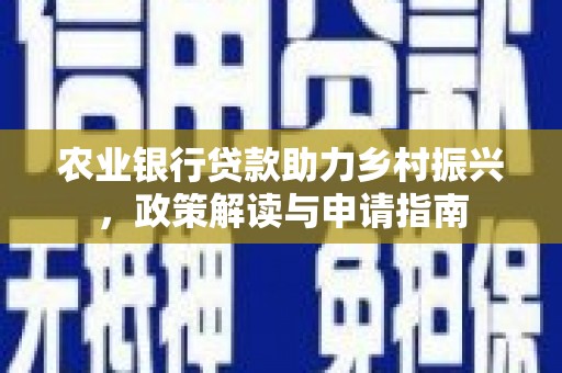河池农业银行贷款助力乡村振兴，政策解读与申请指南